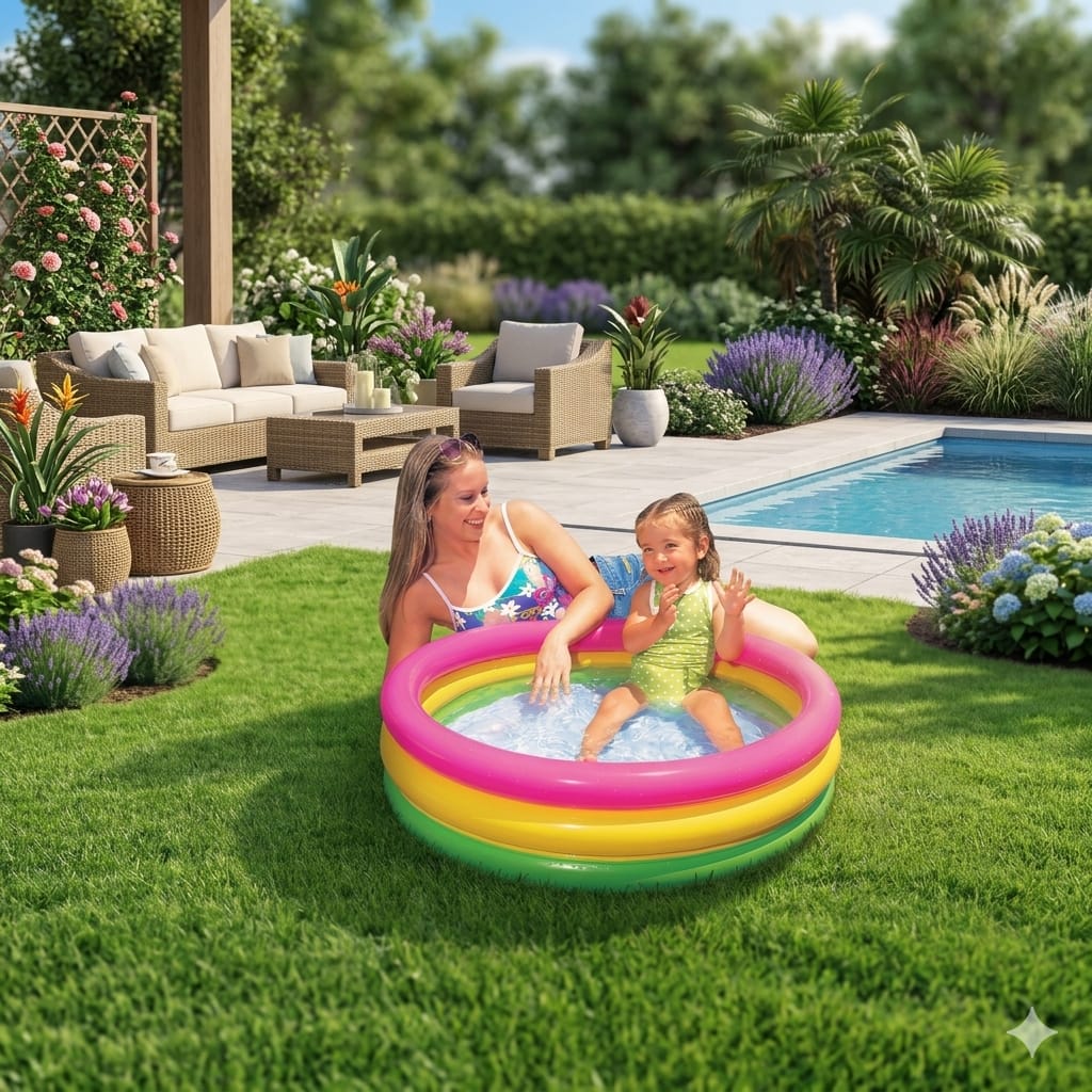 Intex Wet Set Collection 3-Ring Inflatable Kids Pool