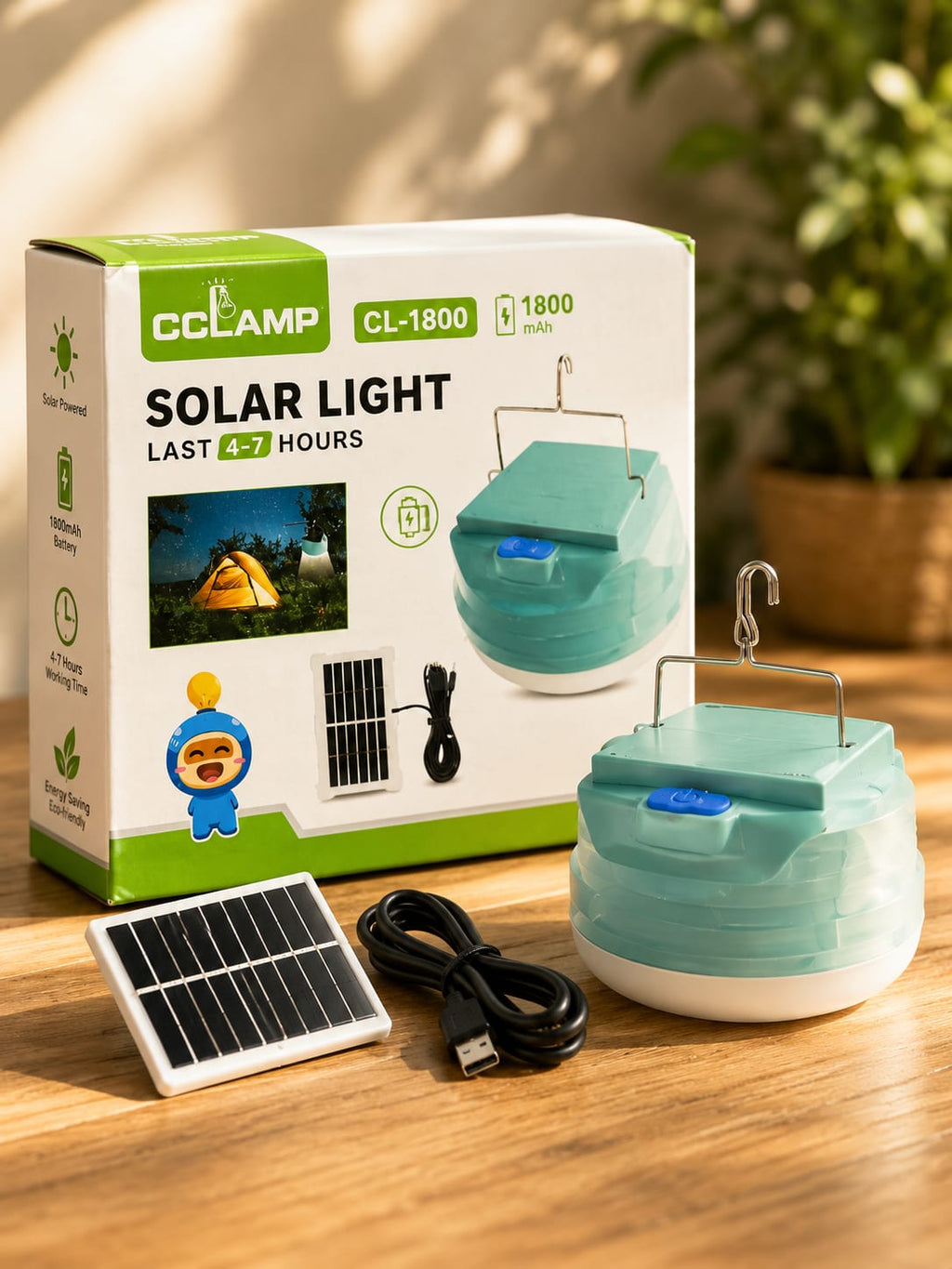 CcLamp Solar Light – 1800mAh | Lasts 4-7 Hours | Camping & Outdoor Lantern
