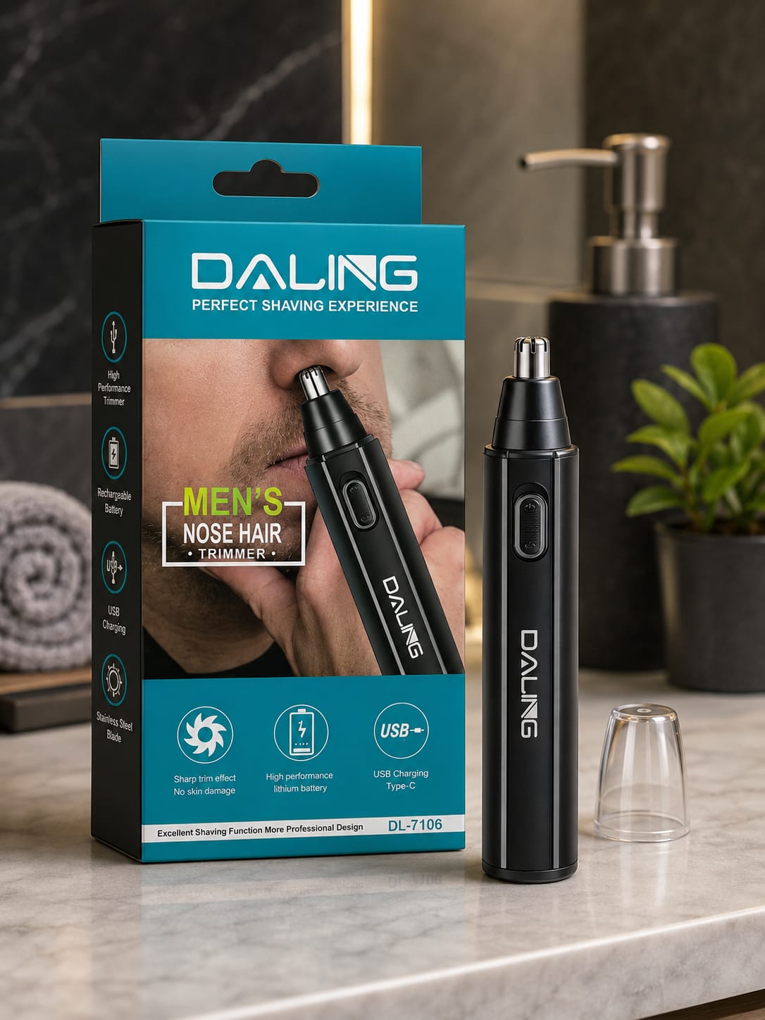 Daling Men's Nose Hair Trimmer – USB Rechargeable | DL-7106